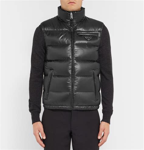 prada mens black gilet|prada puffer men's.